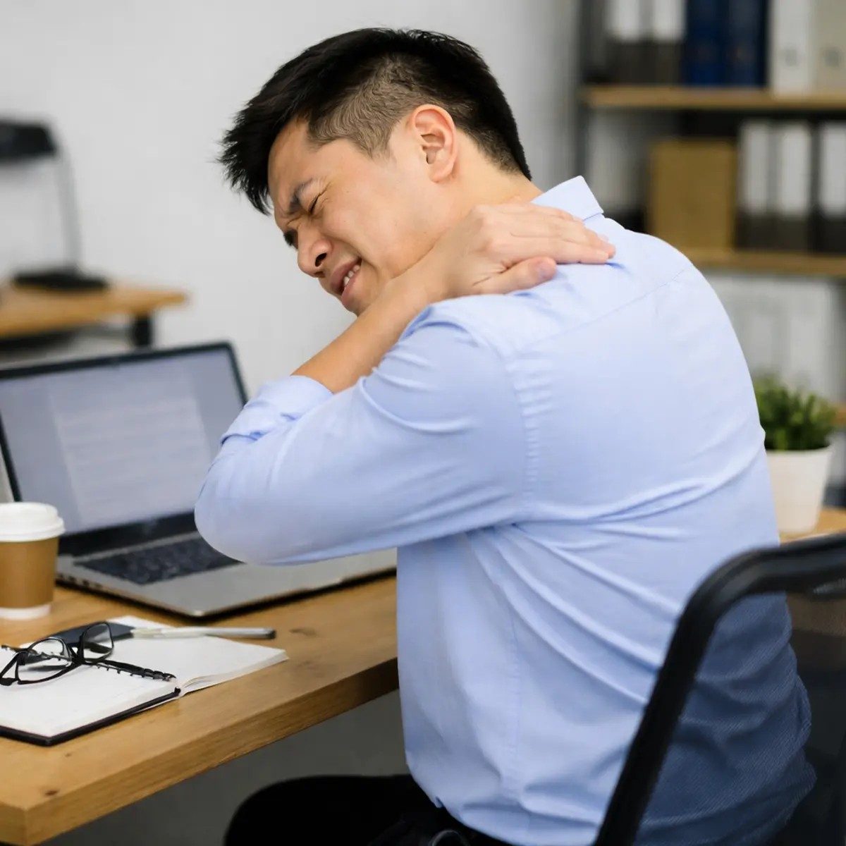 Đau cổ vai gáy do ngồi lâu sai tư thế khi làm việc